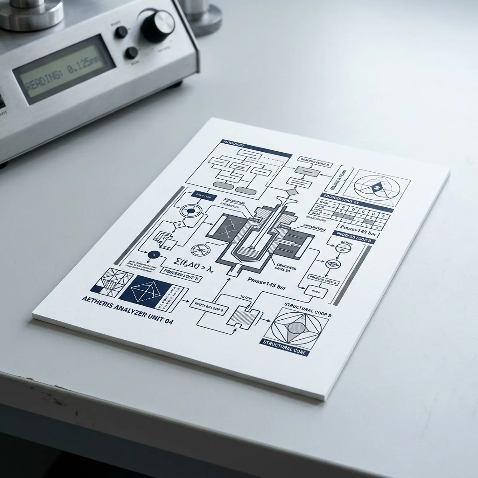 Pristine white sheet with bold graphic; clean studio macro on neutral background with cool daylight.